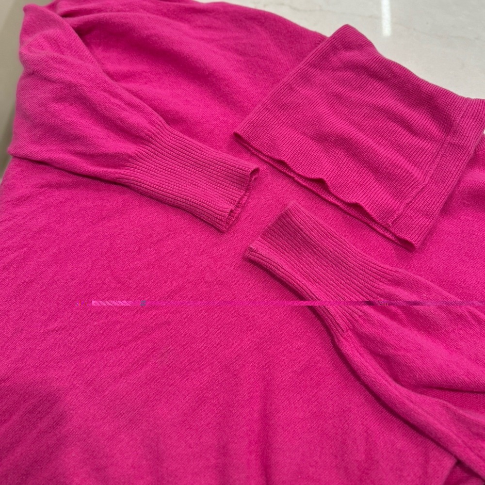 Vtg Saint Laurent Rive Gauche Womens Cashmere Pink Turtleneck Made In Scotland